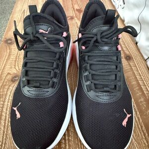 Puma Women's Black and Pink Sneakers